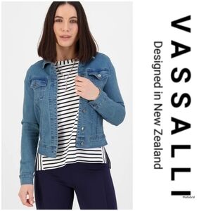 VASSALLI  WASHED DENIM JACKET STRETCH EUC LIKE NEW! SIZE 8 HIGH QUALITY